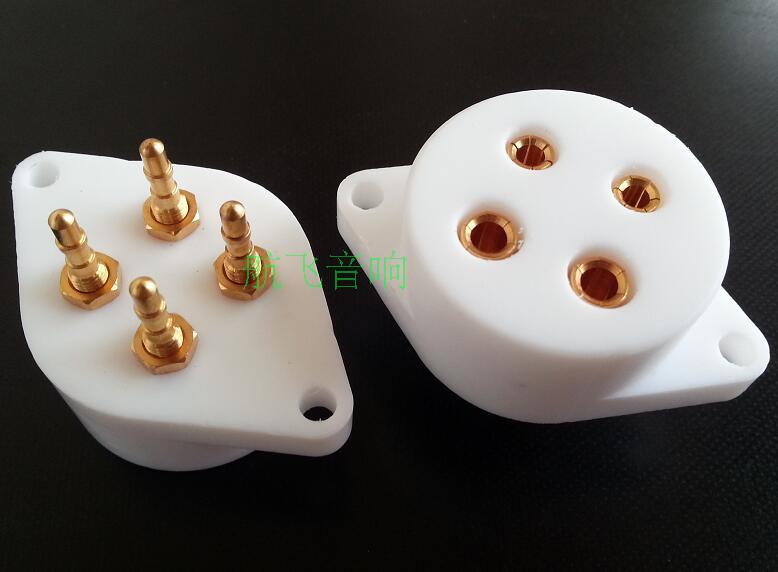 Four-legged Teflon vacuum tube seat RA 4-foot tube seat suitable for 300B 2A3 imitation Western Electric 300B antique seat