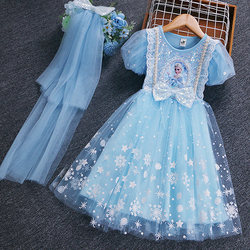 Frozen Elsa Princess Dress ເດັກຍິງ Summer Dress ຝ້າຍບໍລິສຸດເດັກນ້ອຍ Elsa Dress ວັນເດືອນປີເກີດ Summer ແບບໃຫມ່