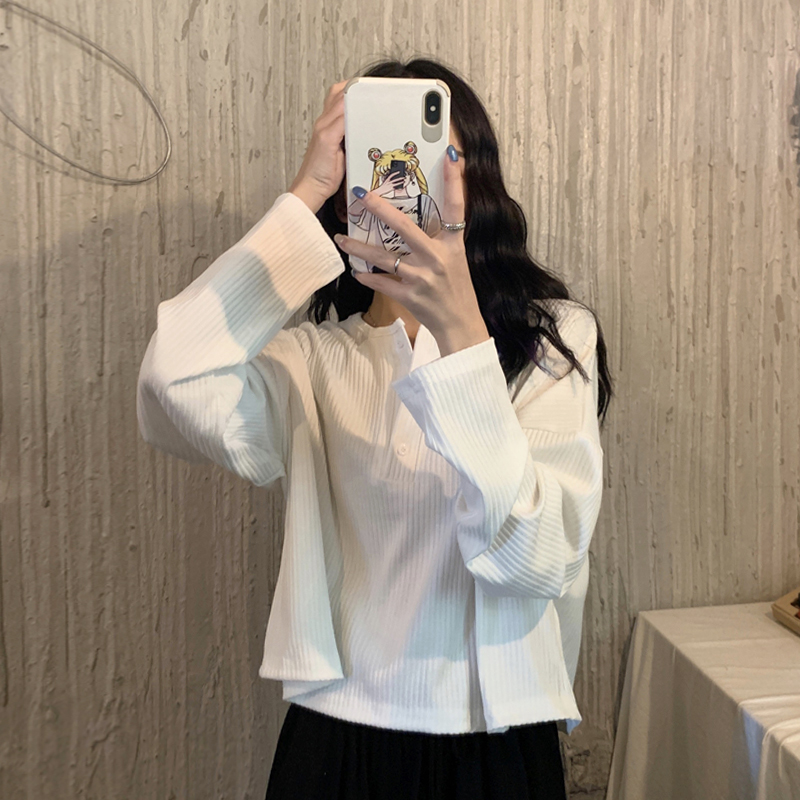 Short on clothes design sensation Nehitch spring fall 2022 new Korean version chic net red long sleeve T-Shirts