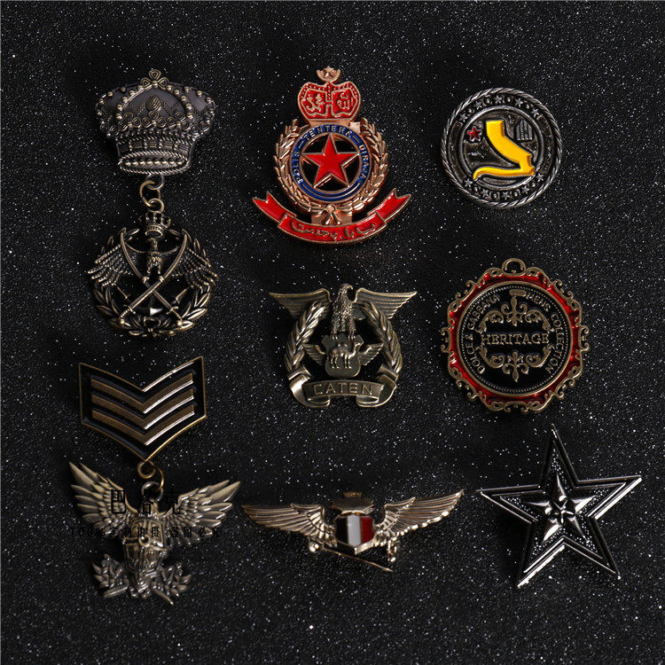 Inlen Retro Chest Needle Tide New Individuality Pin Minimalist College Wind Badge Class Badge Individuality Shoulder Badge Chest