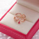 Korean and Japanese Trendy Sparkling Crystal Zircon Flower Ring Micro-Inlaid Sweet Versatile Heart Flower Open Ring Jewelry