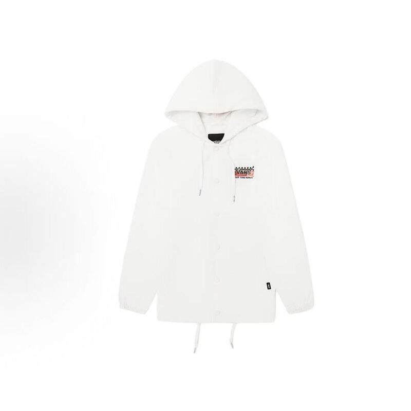 Vans White and Red Checkerboard Workwear Mountain Style Hooded Unisex White Jacket Vn0A4Urawht