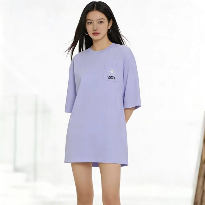 Vans Fashionable and Simple Logo Printed Sports Casual Mid-Length Round Neck Short-Sleeved T-Shirt Vn00091Xc8B