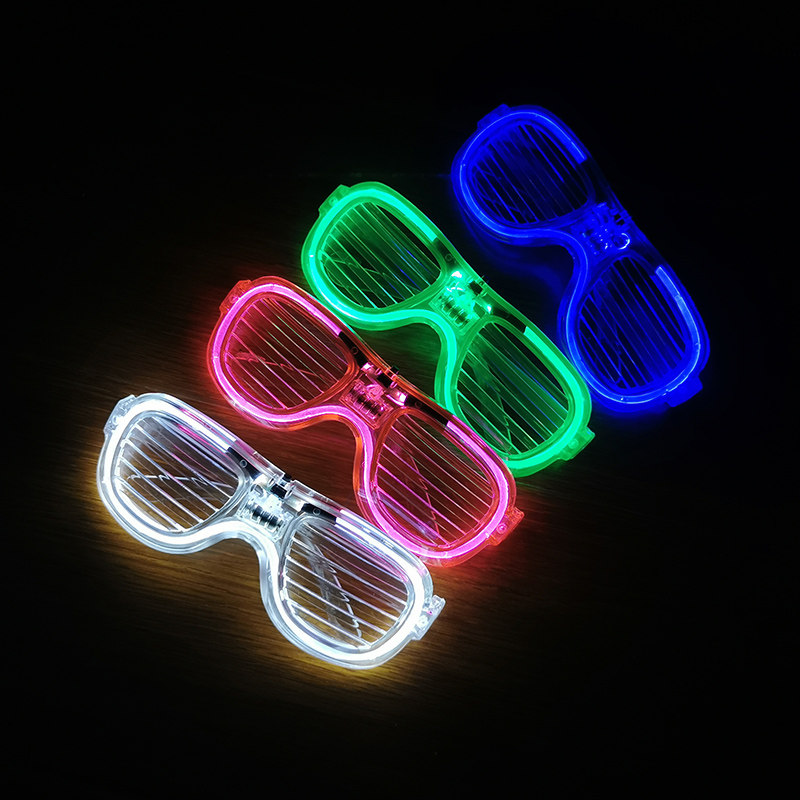 Shaking sound toy luminous shutter glasses Shaking sound luminous glasses Bundy glasses led luminous flash discoloration glasses