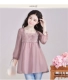 Mùa xuân 2019 mới của phụ nữ gió lỏng tay áo ren bảy điểm ren áo sơ mi voan - Áo sơ mi chiffon ren