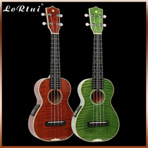 Ukulele veneer high-end 23 inch tiger pattern Maple Wood full single small guitar student adult male and female ukulele