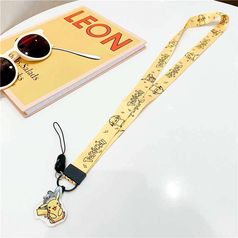Pokémon Pikachu điện thoại di động dây treo cổ dây treo rộng cổ tay nữ dài dễ thương chuỗi mặt dây chuyền - Phụ kiện điện thoại di động giá đỡ điện thoại xe máy chống nước