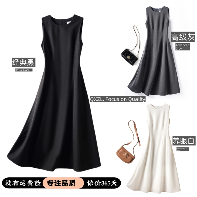 Spring and Autumn Suit Dress with Inner Slip Dress for Women 2026, High-End Gray Sleeveless Waist-Cinching Tank Dress, Super Popular Dress for Women