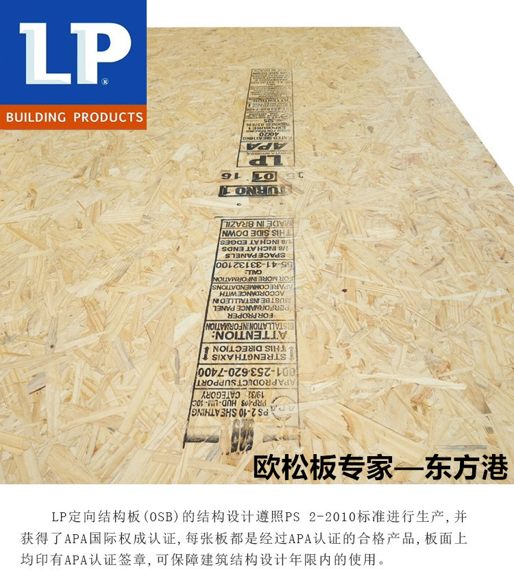 18 3mm Brazil LP E0 grade imported OSB OSB directional particleboard directional structure building decorative board