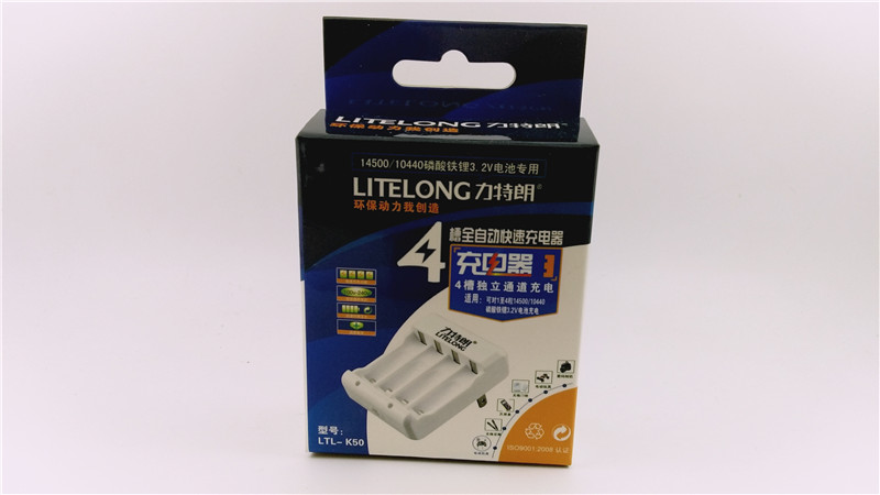 LITELONG lithium iron phosphate battery No. 5 14500 No. 7 10440 four-slot 3 2V charger