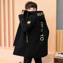 Autumn and winter jacket male 12-year-old student 13 medium-long velvet jacket 14 windbreaker 15 high school student 16 casual Korean version