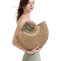 Beach seaside resort shell bag ins female straw bag large capacity hand woven bag Hand bag leisure youth