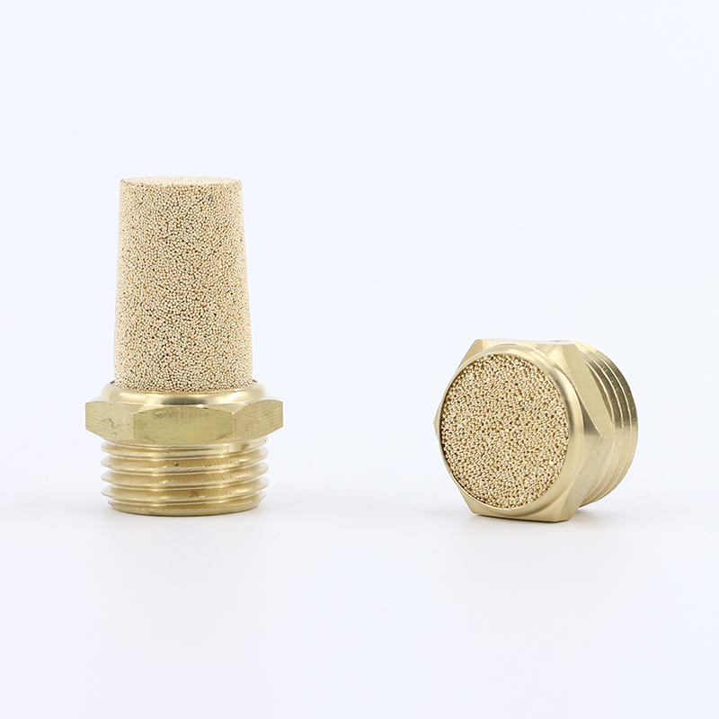 Flat-head silencer pneumatic long-head silencer solenoid valve joint exhaust pass filter core silent