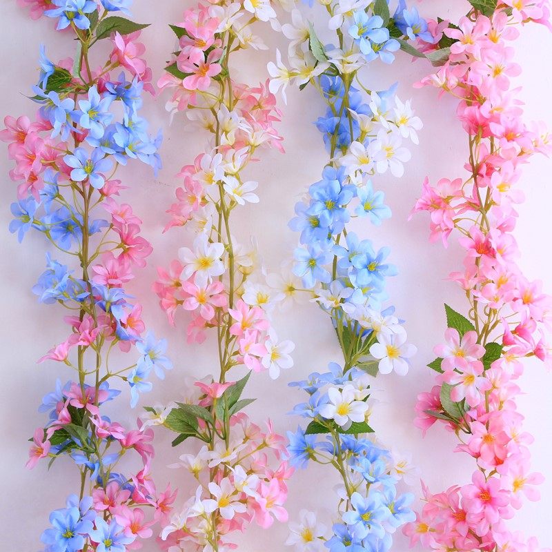 Artificial flower rattan artificial flower rattan plastic plant living room air conditioning pipe heating winding balcony decorative wall occlusion