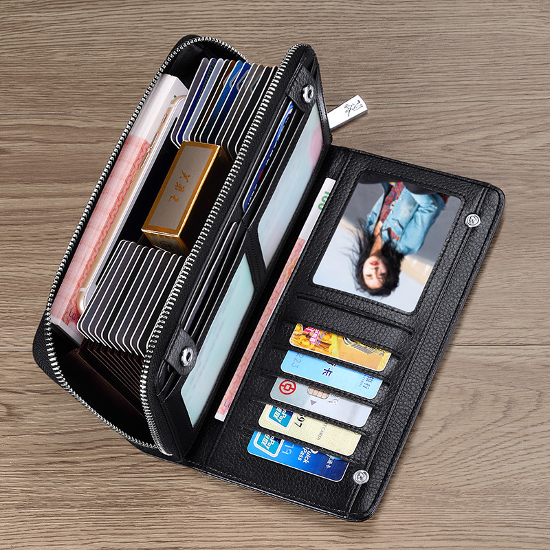 Rav Laurenma ball wallet male long version genuine leather brief about 2021 new multifunctional card bag men's handbag large capacity multi-position