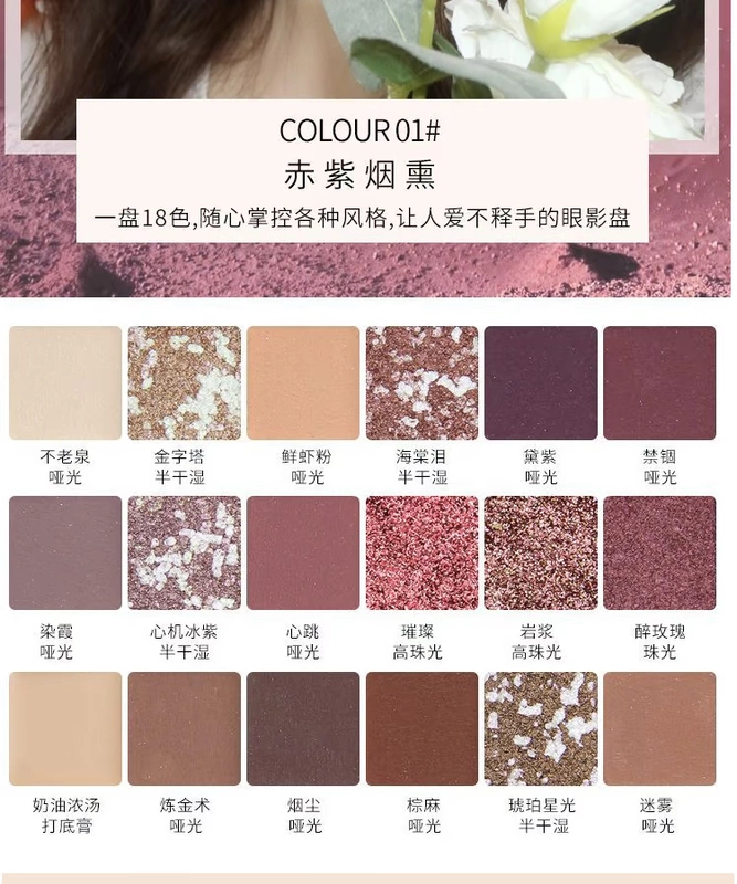 Sa mạc Rose Eye Shadow Long lanh Chính thức Chính hãng Flat Thay thế Nữ sinh viên Đá phấn mắt Đĩa nhanh tay Lắc - Bóng mắt