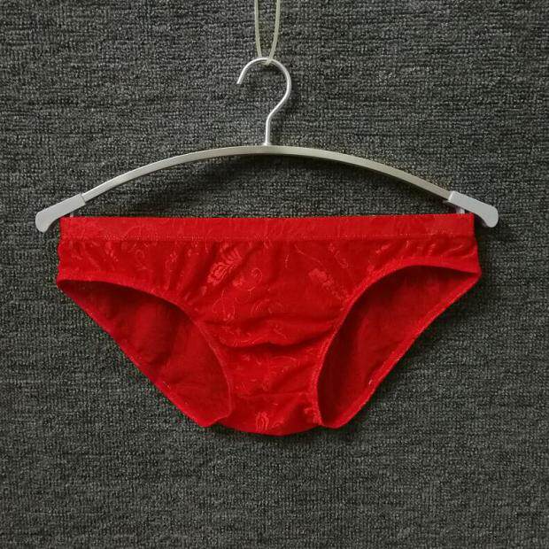 Bag Hip men's triangular underwear Sexy Breathable Lace Flower Pattern Comfort Bag Hip Male Safety Pants 502