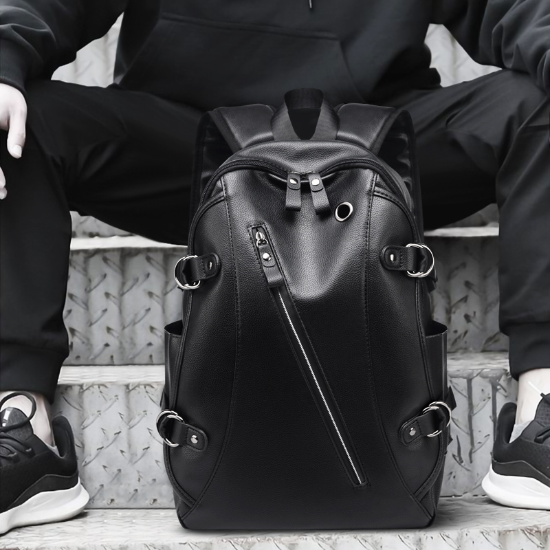 Backpack men's backpack large capacity hip hop fashion brand travel bag fashion trend ins Hong Kong style university middle school school bag