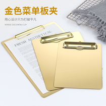 Stainless steel menu clip Restaurant A la carte A4 clip Conference document writing pad splint Hotel price list clip display board