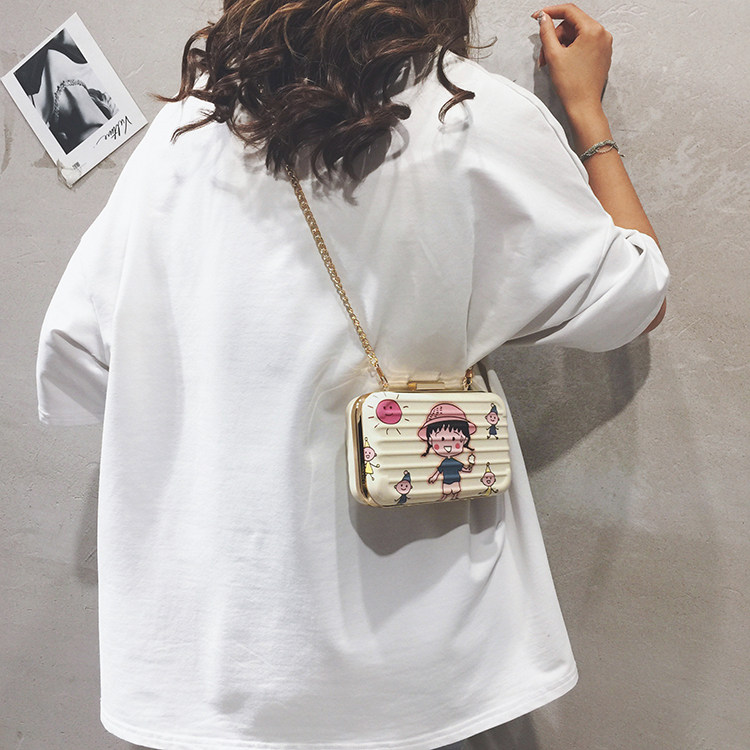 Cartoon Packet Bag Woman Bag New 2021 Personality Cute Box Bag Casual 100 lap single shoulder obliquely cross small square bag tide