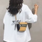 Соломенная сумка через плечо, пляжная плетеная барсетка, мобильный телефон, сумка для телефона