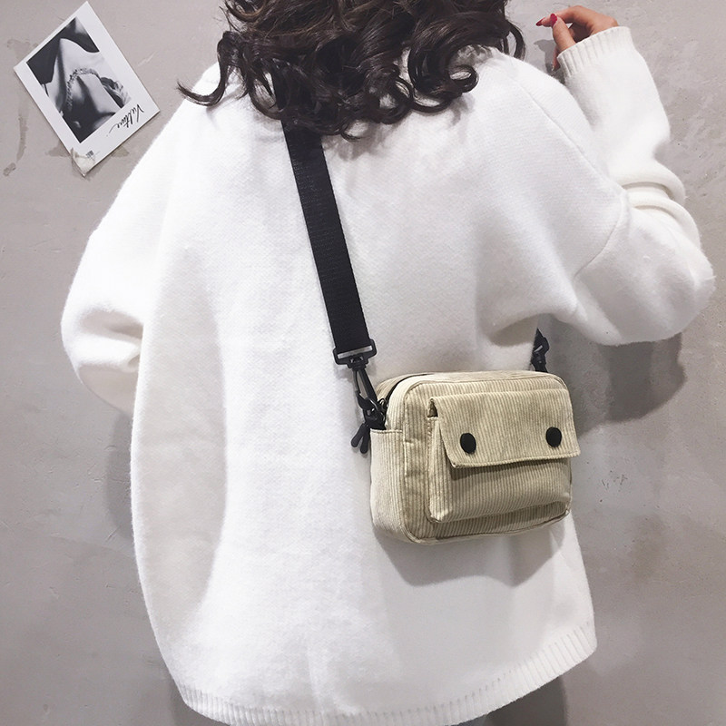 Strip Suede Pouch Bag Woman Bag New 2021 Light Core Suede Little Cloth Bag Han Edition 100 Hitch Casual Teen Girl Single Shoulder Inclined Satchel Bag