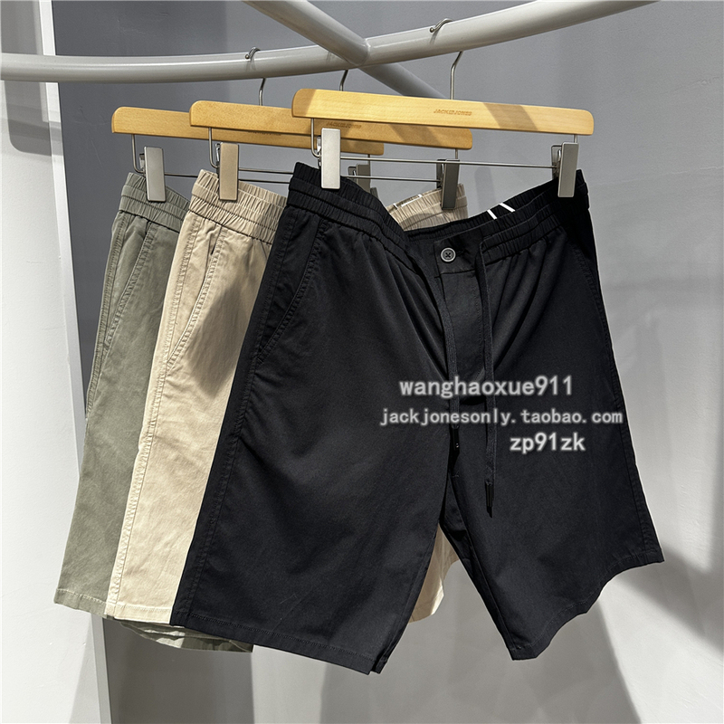 Jack Jones Men's Summer Comfortable Tencel Cotton Elastic Straight Drawstring Versatile Casual Solid Color Five-Point Shorts Jack Jones Men's Summer Comfortable Tencel Cotton Elastic Straight Drawstring Versatile Casual Solid Color Five-Point Shorts