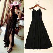 Mùa hè 2018 mới dây váy đầm nữ size lớn xẻ tà váy dài đi biển đi du lịch bãi biển váy thủy triều