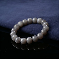 Xinjiang smoky purple Hetian jade hand string mens 16 108 old beads smoky gray gradient female Qinghai material