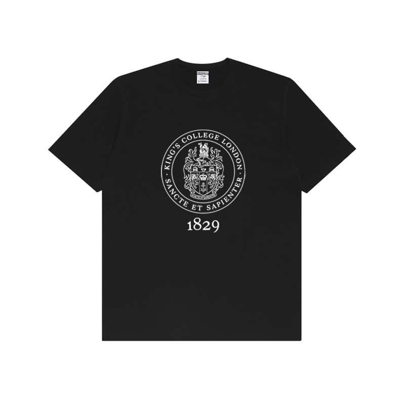 Pure Cotton King's College London University Loose Cultural Shirt T-Shirt School Uniform Short Sleeves