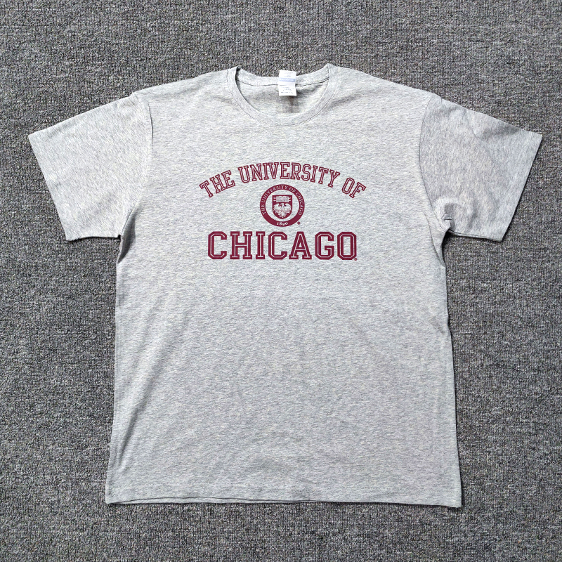 Summer Pure Cotton Uchicago University of Chicago, Usa Short-Sleeved Prestigious University Souvenir Loose Cultural Shirt T-Shirt