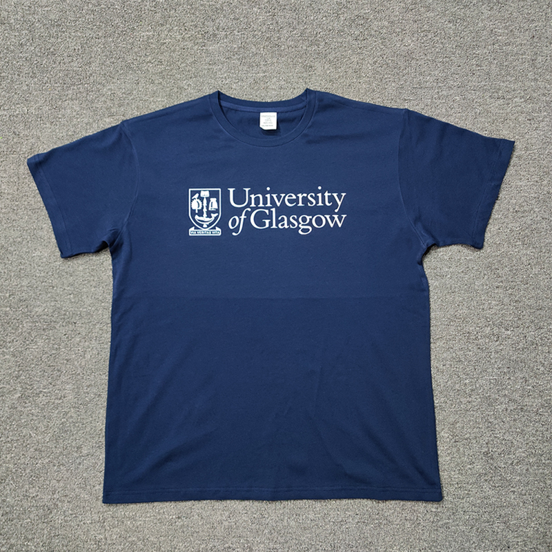 Summer Pure Cotton Loose Grass University Glasgow Cultural Shirt Short-Sleeved Preppy Style School Uniform Casual T-Shirt