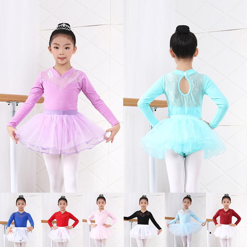 Children's dance clothes girls long-sleeved exercise clothes children's ballet bodysuits short-sleeved Chinese dance one-piece suit new