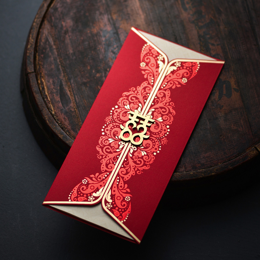 Happy words retro Chinese style Chinese wedding invitation wedding creative wedding invitation printing invitation custom invitation