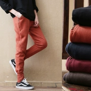 2018 thu đông mới cotton hoang dã đan quần harem dày nghệ thuật cộng với quần nhung chân thường quần quần bó sát