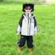 Boys' Three-In-One Detachable Autumn and Winter Jacket, Stylish and Cool, Fleece-Lined Winter Jacket, Children's Three-Proof Coat