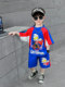 Ultraman Clothes for Boys, Luminous Cape Suit, Short-Sleeved Summer 2024 New Style, Handsome Sportswear for Kidsren and Babies