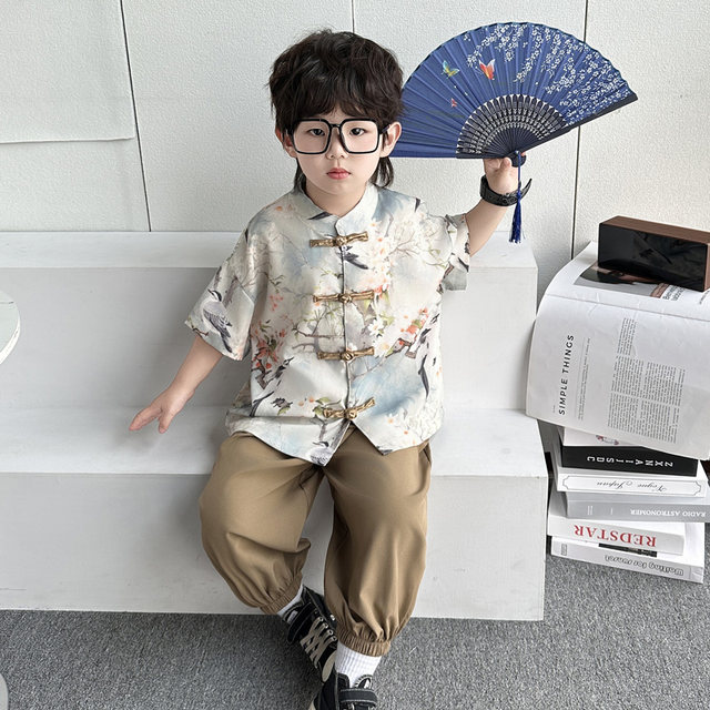 Boys' Hanfu New Chinese Style Tang Suit 2025 New Model Children's Baby Ancient Style Handsome Daily Wearable Outfit Performance Costume