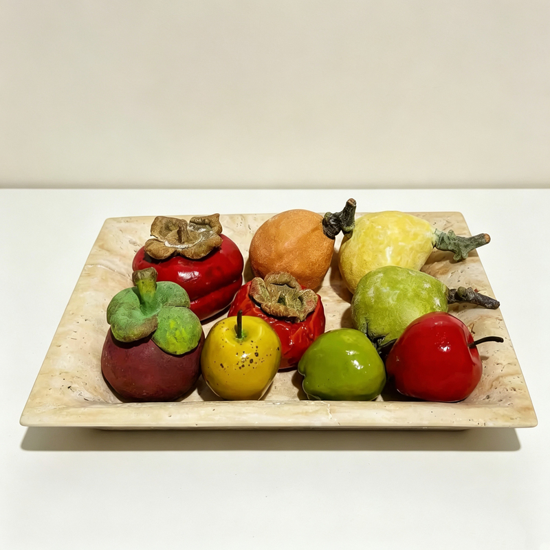 Simulated Ceramic Fruit Ornaments: Persimmon, Mangosteen, Pear, Apple - Wabi-Sabi Style Home Desktop Soft Decoration Crafts Simulated Ceramic Fruit Ornaments: Persimmon, Mangosteen, Pear, Apple - Wabi-Sabi Style Home Desktop Soft Decoration Crafts
