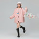 KEIKO [Padding] ຫູກະຕ່າຍ Hooded Woolen Jacket ລະດູຫນາວ Girly Rose Pink Cape Coat