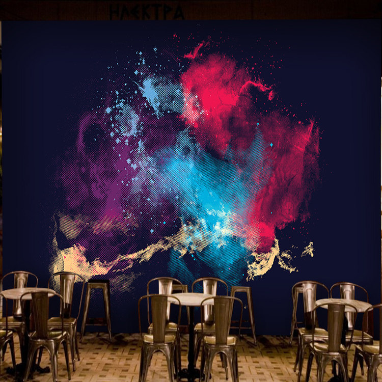 Personality Art Creative Color Graffiti Cafe Bar Wallpaper 3d Solid Living Room Fresco Bar Wall Paper BACKGROUND WALL PAPER-Taobao
