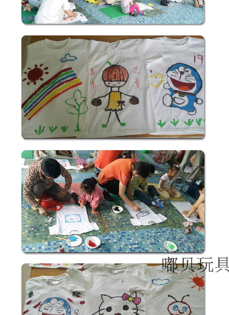 Sơn T-Shirt rỗng trắng mẫu giáo handmade diy trường tiểu học graffiti màu trẻ em sáng tạo vật liệu nghệ thuật