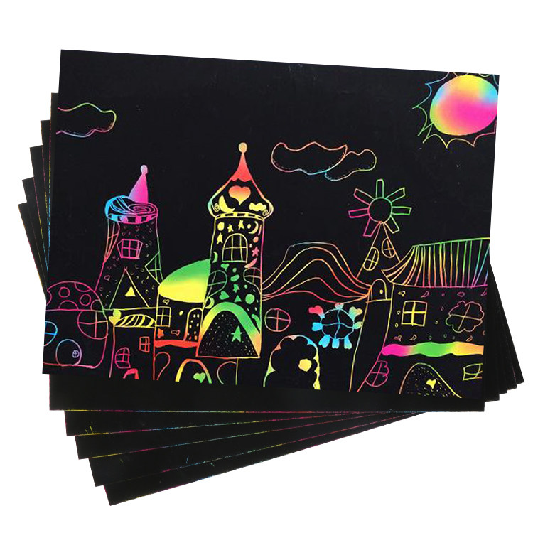 Dazzling Scraped Paper Diy Handmade Creative Adult Children Scraped Scraped Wax Paper Sand Painting Graffiti Painting Material