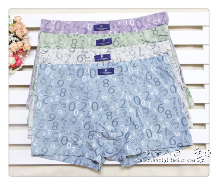 Fu Nilai Quần lót nam Boxer Quần short Quần lót giữa eo Quần bằng phẳng Stretch Cotton Lycra Cotton Aiwei Thở 1296 quan lot hoc sinh
