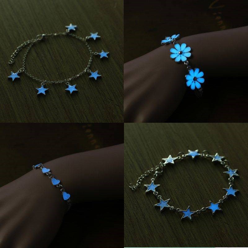 Gy luminous hand, stars, love flowers, glowing lovers bracelet, girlfriends, fluorescent stone feet, birthday gifts, women's school