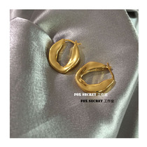 brass gilded style superior small v type geometric earrings small crowdsourced lukewarm wind ins metal earrings