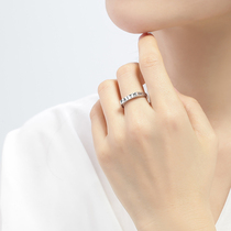 Anytime925 silver letter ring opening ring mens and womens ring couples ring live mouth size ring 9126