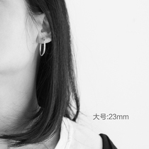 925 Silver earrings for men and women couples simple plain plain silver glossy earrings ring ring ring 9124