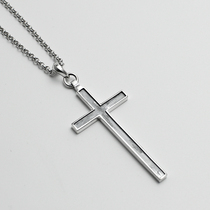 925 Silver Vintage Thai Silver Big Cross Necklace Mens Tide Men Vintage Personality Necklace Female 1952