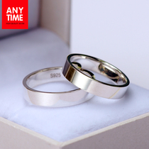 Anytime925 Silver Face Female Ring Glossy Men Ring Couple Ring Simple Ring Can lettering 1730 Single Ring